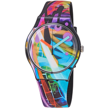 Swatch City Walls Quartz  Graffiti Dial Men's Watch SUOB163