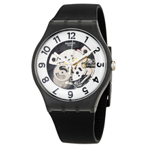 Swatch Originals Skeletor Black Silicone Strap Men's Watch SUOB134