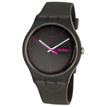 Swatch Rebel Brown Dial Brown Rubber Men's Watch SUOC700