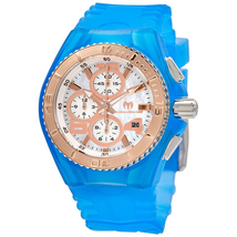 Technomarine Cruise JellyFish Blue Silicone Strap Chronograph Mother of Pearl Dial Ladies Watch TM-115270