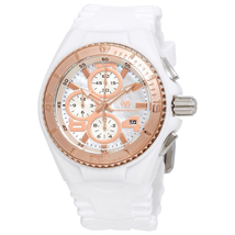 Technomarine Cruise JellyFish White Silicone Strap Chronograph Mother of Pearl Dial Ladies Watch 115267 TM-115267