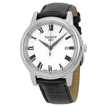 Tissot Carson White Dial Black Leather Men's Watch T0854101601300 T085.410.16.013.00