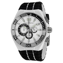 Technomarine TechnoMarine Cruise Locker Chronograph White Dial Black and White Silicone Men's Watch 112015 TM-112015