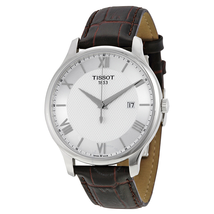 Tissot Tradition Silver Dial Brown Leather Men's Watch T063.610.16.038.00