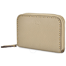 Fendi Ladies Beige Leather Zip Around Wallet 8M0313-SFR-F04Y9