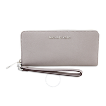 Michael Kors Jet Set Travel Saffiano Continental Wallet - Pearl Grey 32S5STVE9L-081