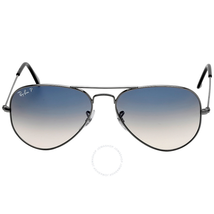 Ray Ban Original Aviator Polarized Blue Gray Gradient Sunglasses RB3025 004/78 55