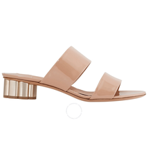 Ferragamo Ladies Two Banded Flower Heel Sandal 01M660 671050 2321