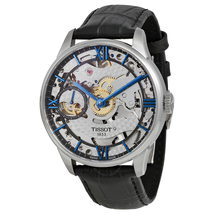 Tissot Chemin Des Tourelles Squelette Skeleton Dial Black Leather Men's Watch T099.405.16.418.00