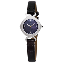 Tissot Femini-T  Mother of Pearl Dial Ladies Black Leather Watch T113.109.16.126.00