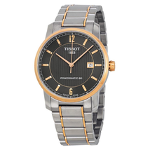 Tissot T-Classic Two-Tone Titanium Automatic Black Dial Men's Watch T0874075506700 T087.407.55.067.00