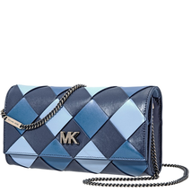 Michael Kors Mott Large Woven East West Clutch- Admiral/Multi 30H8BOXC3T-443