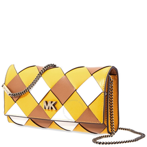 Michael Kors Mott Large Woven East West Clutch-  Jasmine Yellow/Multi 30H8BOXC3T-761