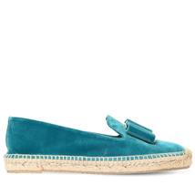 Ferragamo Oversize Bow Espadrille in Turquoise 01P358 705786
