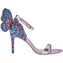 Sophia Webster Ladies Sandal Chiara Silver, Blue 85 Sandal Emb Butf Back, Brand Size 35 ( US Size 4.5 ) SAM18018