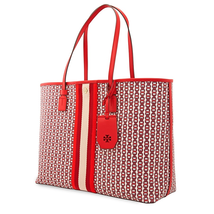 Tory Burch Gemini Link Canvas Tote- Red Gemini Link 53303-939