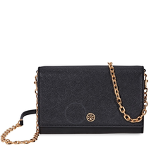 Tory Burch Robinson Chain Wallet- Black / Royal Navy 45257-018