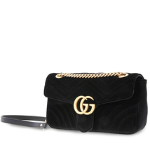 Gucci GG Marmont Black Velvet Ladies Shoulder Bag 443497 K4D2T 1000