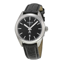 Tissot PR100 Black Dial Black Leather Ladies Watch T101.210.16.051.00
