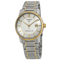 Tissot T-Classic Automatic Titanium Silver Dial Two-tone Men's Watch T0874075503700 T087.407.55.037.00
