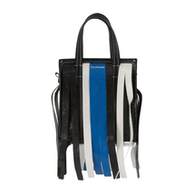 Balenciaga Ladies Striped Flat Crossbody Bag Bazar Fringe Medium 517166 DE9BN 6460