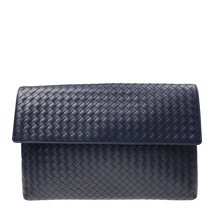 Bottega Veneta Ladies Clutch bag Pouchette Dark Blue Bv Clut Os Flap Clutch 430616 V4651 4013