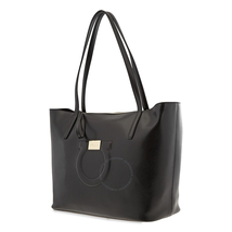 Ferragamo Gancini Calfskin Leather Tote- Black 21H019 691319