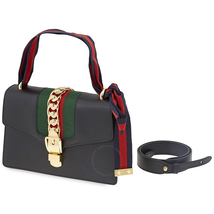 Gucci Sylvie Shoulder Bag in Black 421882 CVLEG 8638