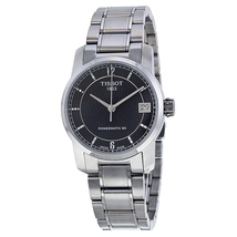Tissot T-Classic Automatic Black Dial Titanium Ladies Watch T0872074405700 T087.207.44.057.00