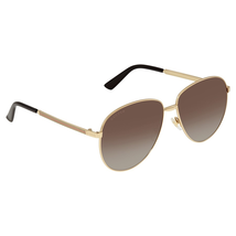 Gucci Gucci Brown Gradient Aviator Polarized Unisex Sunglasses GG0138S 005 61 GG0138S 005 61