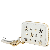 Jimmy Choo Ladies Cadet Zipard Leather W Stars 184 CADET LTR WHITE/METALLIC MIX