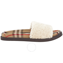 Burberry Ladies Vintage Check Natural Shearlin Kencot Slides 4075738
