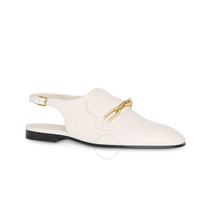 Burberry Ladies White Flat Slingback Loafers 8006106