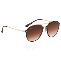 Ray Ban Blaze Double Bridge Brown Gradient Round Sunglasses RB4292N 710/13 62