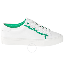 Tory Burch Ladies Sneaker White, Green Ruffle Sneaker 36558-128