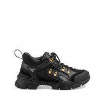 Gucci Men's Black Leather Flashtrek Sneaker 543149 GGZ80 1079