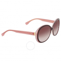 Fendi Micrologo Black Burgundy Crystal Round Asia Fit Sunglasses FF 0001/F/S 7PH\K8