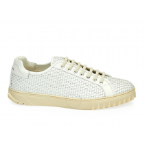 Salvatore Ferragamo Men's White Cube Woven Sneaker 02B619 711344