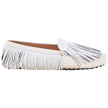 Tod's Ladies White Leather Luxury Fashion Loafers XXW00G0Y720CZMB001