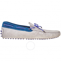 Tod's Men's Whithe and Blue Gommino Driving Shoes XXM0GW05473SUB9999