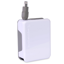 3' Scosche boltBOX Retractable MFI Lightning to USB Charge & Sync Cable for iPhone 5/6/6S, iPad Air (White)