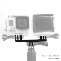 Accmor Dual Hero Mount Adapter for GoPro Hero4 Hero3+ Hero3 Hero2 Hero Black/ Silver Cameras - fits GoPro Monopod Selfie Stick and Most GoPro Hero Accessories