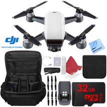 DJI Spark Alpine White Quadcopter Drone 32GB Essentials Bundle