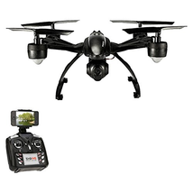 JXD 6-Axis Gyro Drone FPV RC Quadcopter with Wi-Fi HD 0.3MP Camera, High Hold CF Mode Mobile Phone Control RC Drone, Black