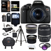 Ritz Camera Canon EOS Rebel T6i 24.2 MP SLR Camera Bundle with Accessory (19 Items)
