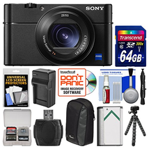Sony Cyber-Shot DSC-RX100 V 4K Wi-Fi Digital Camera with 64GB Card + Case + Battery & Charger + Flex Tripod + Kit