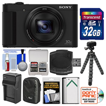 Sony Cyber-Shot DSC-HX80 Wi-Fi Digital Camera with 32GB Card + Case + Battery & Charger + Flex Tripod + Kit