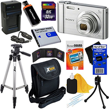 Sony Cyber-shot DSC-W800 20.1 MP Digital Camera with 5x Zoom & Full HD Video, Silver (International Version) + NP-BN1 Battery & AC/DC Charger