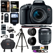Canon EOS Rebel T7i Camera, EF-S 18-55 IS STM Lens Kit, Lexar 64GB, Ritz Gear Premium SLR Camera Bag, Polaroid Filter Kit, Flash and Accessory Bundle