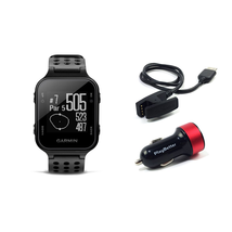 Garmin Approach S20 (Black) Golf GPS Watch with PlayBetter USB Car Charge Adapter | Activity Tracker, Smart Notifications & 40,000+ Worldwide Courses